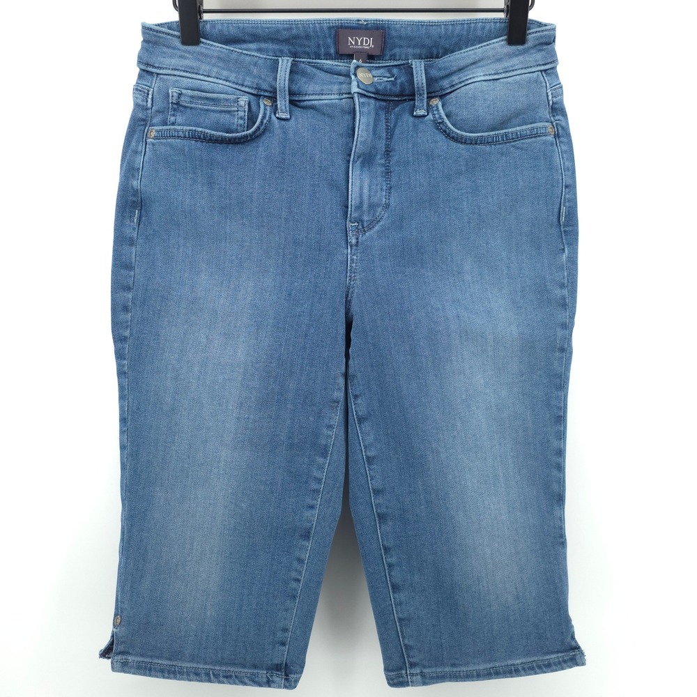 NYDJ Lift Tuck Women Bermuda Shorts 6 Blue Sure Stretch Denim